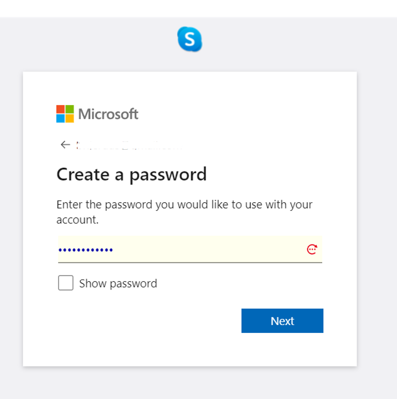 Create a Password for your Email