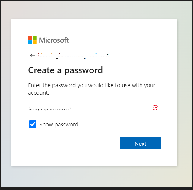 Create a strong password